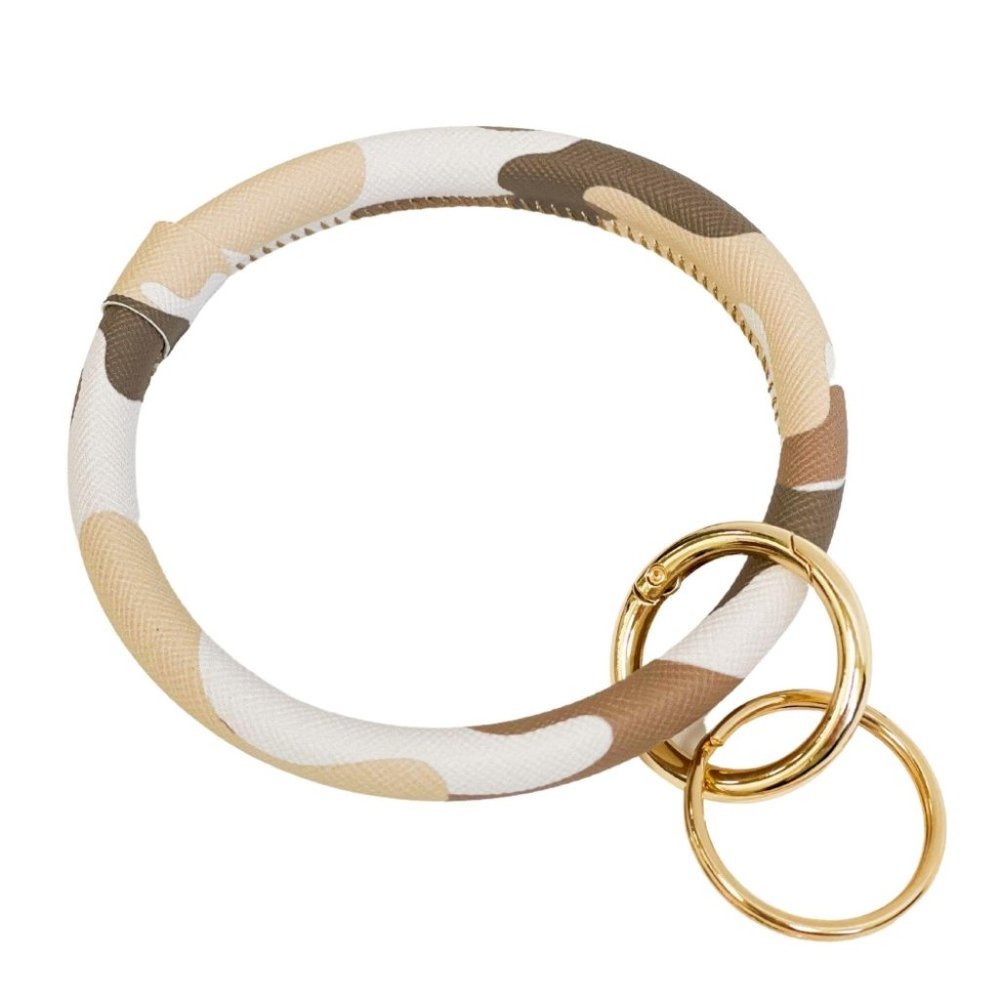 Tan Camo Bangle Key Ring